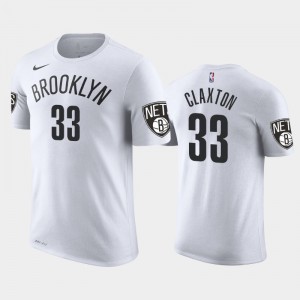 Men Nicolas Claxton #33 Association Brooklyn Nets White 2019 NBA Draft T-Shirt 767117-285