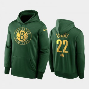 Mens Caris LeVert #22 Golden Limited Pullover Brooklyn Nets Green 2020 St. Patrick's Day Hoodie 612748-369