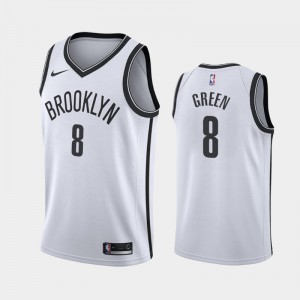 Mens Jeff Green #8 Association 2020-21 White Brooklyn Nets Jerseys 526874-837