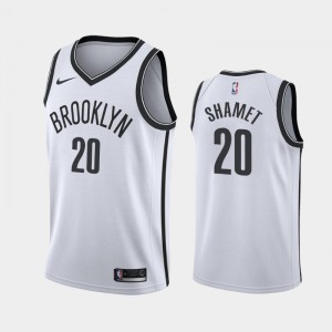 Men Landry Shamet #20 Association White 2020-21 Brooklyn Nets Jersey 680439-595