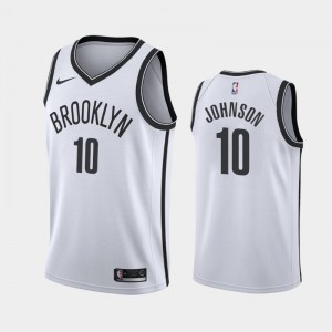 Men's Tyler Johnson #10 Brooklyn Nets White Association 2020-21 Jerseys 974589-563
