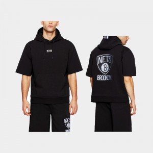Men Black Men Short Sleeve hoodie NBA x Hugo Boss Brooklyn Nets Hoodies 653604-806