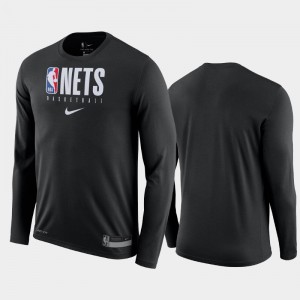 Men's Long Sleeve Black Practice Legend Performance Brooklyn Nets T-Shirt 532881-832