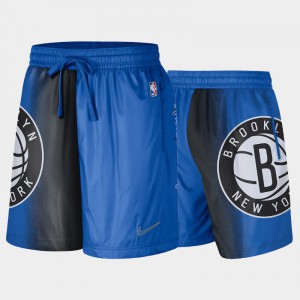 Mens Blue City Men 2020-21 Edition Courtside Oversized logo Basketball Brooklyn Nets Shorts 800213-330