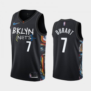 Mens Kevin Durant #7 Black City Brooklyn Nets Men 2020-21 Edition Honor Basquiat Jersey 113506-472