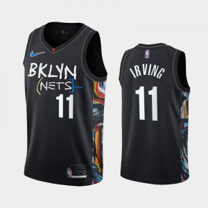 Men's Kyrie Irving #11 Brooklyn Nets City Men 2020-21 Edition Honor Basquiat Black Jerseys 966660-798