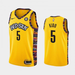 Men's Jason Kidd #5 Brooklyn Nets Nets 2019-20 Yellow City Jerseys 346462-281