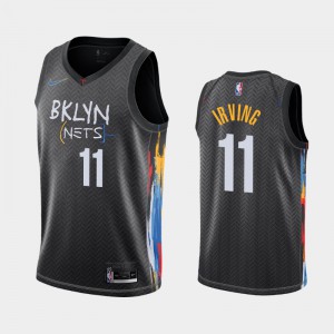 Mens Kyrie Irving #11 City 2020-21 Black Brooklyn Nets Jerseys 294478-473
