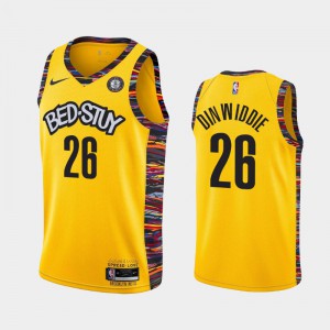 Mens Spencer Dinwiddie #26 Yellow City Nets 2019-20 Brooklyn Nets Jersey 739322-155