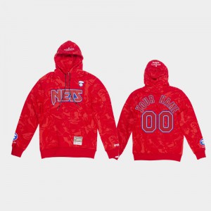 Mens #00 Aape Brooklyn Nets Custom Camo Pullover Red Hoodie 472698-910