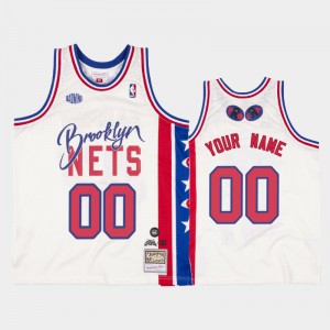 Mens #00 NBA Remix White Brooklyn Nets Custom Joey Badass x BR Remix Jerseys 654764-724