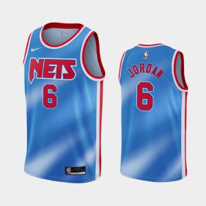 Men's DeAndre Jordan #6 Brooklyn Nets Hardwood Classics Blue 2020-21 Jersey 419441-319