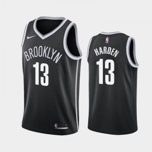 Men James Harden #13 Icon 2020-21 Black Brooklyn Nets Jerseys 941582-720
