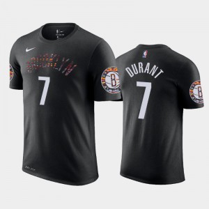 Men Kevin Durant #7 City Brooklyn Nets Black T-Shirts 651941-665