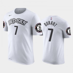 Men Kevin Durant #7 City Brooklyn Nets White T-Shirts 477141-363