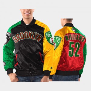 Men Buck Williams #52 Starter x Ty Mopkins BHM Black Brooklyn Nets Jacket 630845-897