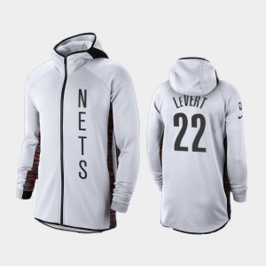 Mens Caris LeVert #22 Brooklyn Nets 2019-20 Showtime Full-Zip White Earned Edition Hoodies 410314-310