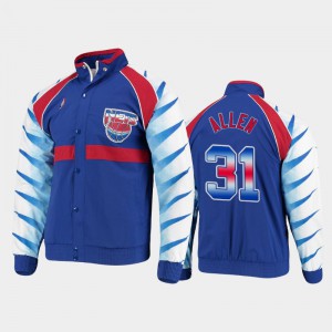 Men Jarrett Allen #31 Brooklyn Nets Hardwood Classics Authentic Warm-Up Raglan Full-Zip Blue Jacket 265873-673