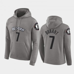 Mens Kevin Durant #7 Gray City Pullover Brooklyn Nets Hoodie 303050-839