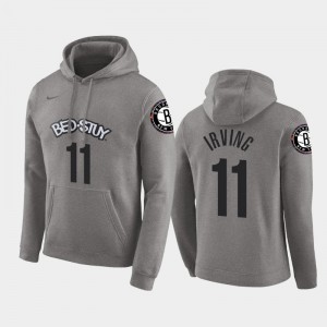 Men Kyrie Irving #11 Pullover City Brooklyn Nets Gray Hoodie 918073-541