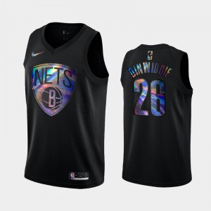 Mens Spencer Dinwiddie #26 Iridescent Logo Iridescent Holographic Limited Edition Brooklyn Nets Black Jersey 940000-993