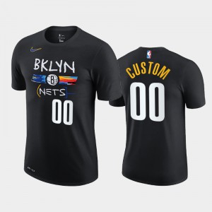 Mens #00 Black Men Custom 2020-21 Edition Story City Brooklyn Nets T-Shirts 181083-799