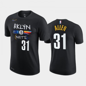 Men's Jarrett Allen #31 Black City Men 2020-21 Edition Story Brooklyn Nets T-Shirt 994576-422