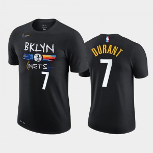 Men's Kevin Durant #7 Brooklyn Nets Black Men 2020-21 Edition Story City T-Shirt 887766-161