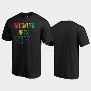 Mens Pride Month Brooklyn Nets Black Wordmark T-Shirts 158078-664