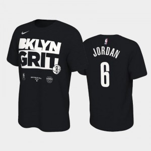 Mens DeAndre Jordan #6 Mantra Black Brooklyn Nets 2020 NBA Playoffs Bound T-Shirt 928109-474
