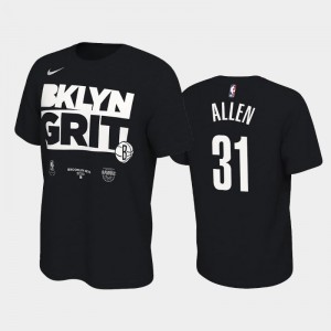 Men's Jarrett Allen #31 2020 NBA Playoffs Bound Black Brooklyn Nets Mantra T-Shirt 961107-933