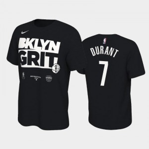 Men Kevin Durant #7 Brooklyn Nets 2020 NBA Playoffs Bound Mantra Black T-Shirts 415996-811