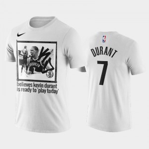 Mens Kevin Durant #7 Brooklyn Nets White Coronavirus Prevention T-Shirt 977318-385
