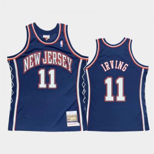 Mens Kyrie Irving #11 Blue Brooklyn Nets 2006-07 Throwback Authentic Hardwood Classics Jerseys 869667-477