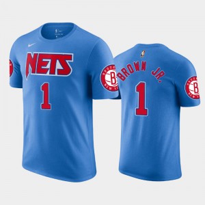 Men Bruce Brown Jr. #1 Hardwood Classics 2020-21 Blue Brooklyn Nets T-Shirt 283877-875