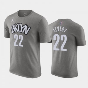 Men's Caris LeVert #22 2020-21 Gray Statement Brooklyn Nets T-Shirts 237882-459