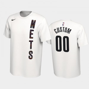 Men #00 Brooklyn Nets Custom 2019-20 Earned Edition White T-Shirts 869330-659