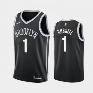 Men D'Angelo Russell #1 Brooklyn Nets Black 2019 season Icon Jerseys 458257-614