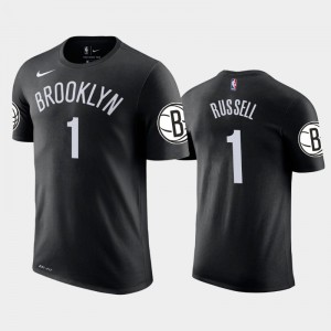Men's D'Angelo Russell #1 Icon Brooklyn Nets Black 2018-19 T-shirt T-Shirt 655634-890