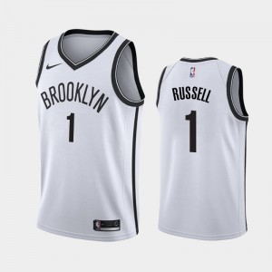 Men's D'Angelo Russell #1 2019 season Brooklyn Nets White Association Jersey 114624-221