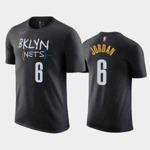 Men's DeAndre Jordan #6 City Black 2020-21 Brooklyn Nets T-Shirts 558493-680