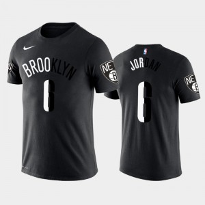 Men DeAndre Jordan #6 Two-Tone Brooklyn Nets Split Black T-Shirt 547435-377