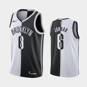 Men DeAndre Jordan #6 Brooklyn Nets Split Two-Tone White Black Jersey 611504-471
