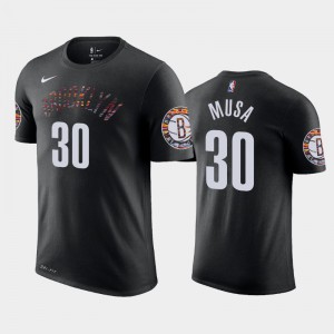 Men's Dzanan Musa #30 Brooklyn Nets 2018-19 City Black T-Shirts 810958-840
