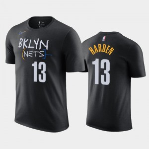 Mens James Harden #13 Brooklyn Nets 2020-21 Black City T-Shirts 665222-415