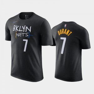 Mens Kevin Durant #7 Black City Brooklyn Nets 2020-21 T-Shirt 285398-246