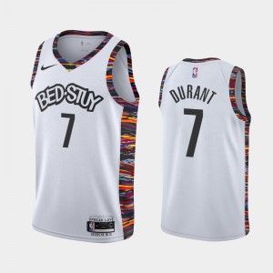 Men Kevin Durant #7 White 2019-20 Coogi Brooklyn Nets City Jerseys 117790-700