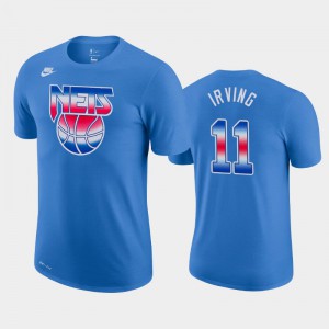 Men's Kyrie Irving #11 Hardwood Classics Brooklyn Nets Performance Blue T-Shirts 602910-684