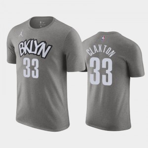 Men Nicolas Claxton #33 Brooklyn Nets Gray Statement 2020-21 T-Shirts 429043-644