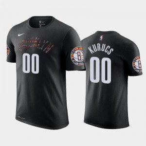 Men Rodions Kurucs #00 Black City 2018-19 Brooklyn Nets T-Shirt 526089-373